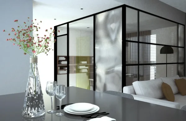 zabudowa szklana w aranżacji wnętrz